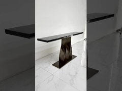 Stainless Black Marble Console Table Marble Top Console Table With Drawers